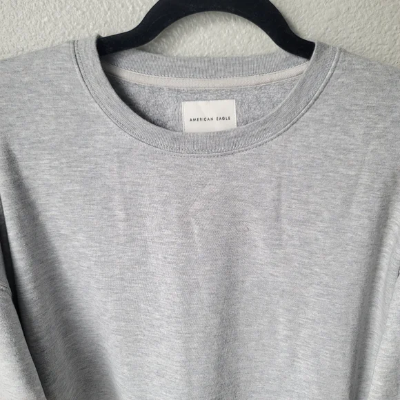 American Eagle Colorblock Sleeve Sweatshirt Size Small Color Grey - Picture 2 of 6